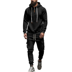 Men's Loose Sports Hooded Sweatshirt And Sports Pants Set 40057919Y
