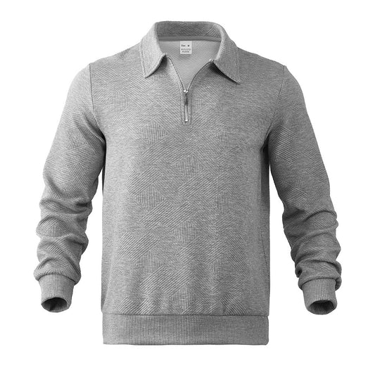 Men's Stylish Quarter-Zip Sweater with Textured Design for Casual and Formal Wear