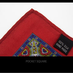 Men's Classic Vintage British Style Pattern Silk Blazer Pocket Scarf 97394784K