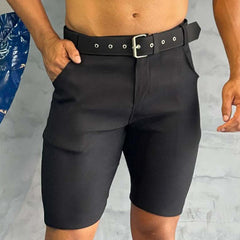 Men's Retro Casual Solid Color Slim Shorts MTA2462C6TO