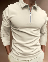Stylish Half-Zip Polo Shirt For Men - Perfect For Casual And Sporty Looks