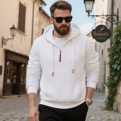 Stylish Men's Hoodie with Half-Zip Closure for Casual Wear