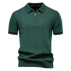 Men's Business Casual Woolen Polo Shirt Lapel Knitted Polo Shirt Short-sleeved