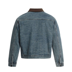 Stylish Denim Jacket with Faux Fur Collar - Perfect for Casual and Outdoor Wear