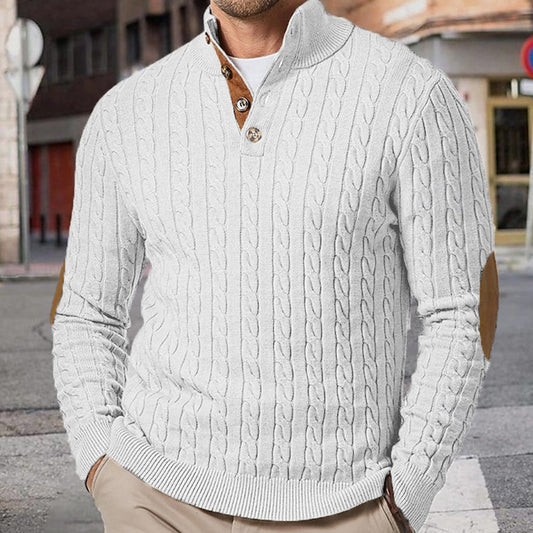 Men's Cable Knit Button-Down Sweater - Stylish and Comfortable for Casual Wear