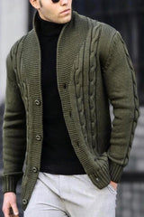 Men's Cable Knit Cardigan Sweater - Stylish and Versatile for Everyday Wear