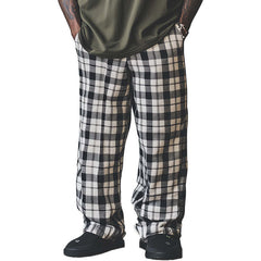 Men's Check Print Linen Casual Trousers MTA2543C3P