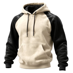 Outdoor Men's Casual Retro Contrast Stitching Raglan Sleeve Hooded Sweatshirt