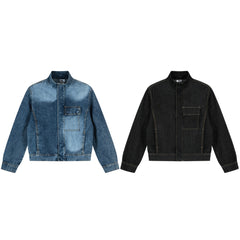 Stylish Denim Jacket with Unique Pocket Design for Men