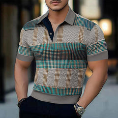 Men's Summer Comfort Skin-friendly Printed Polo Neck T-Shirt MTA2831C1U