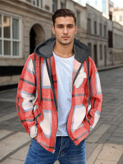 Stylish Plaid Hooded Jacket for Men - Perfect for Casual and Outdoor Adventures