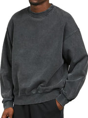 Oversized Faded Black Crewneck Sweatshirt for Everyday Wear