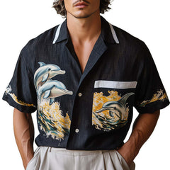 Men's Environmentalist Dolphin Print Short Sleeve Shirt MTA2711C3P