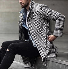 Stylish Plaid Overcoat for Men - Perfect for Casual and Formal Occasions