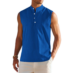 Men's Stand Collar Solid Color Sleeveless Tank Tops MTA0752D2X