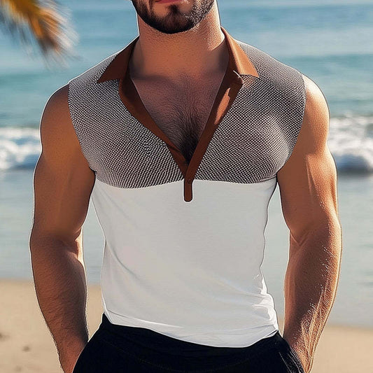 Men's Summer Classic Deep V Neck Tank Top MTA0857D0U