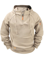 Men's Tactical Hoodie with Orange Zipper Pulls - Perfect for Outdoor Adventures