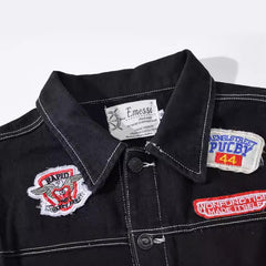 Stylish Denim Vest with Embroidered Patches for Men - Perfect for Casual and Outdoor Adventures