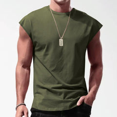Men's Solid Loose Sleeveless Sports T-shirt 64307072Z