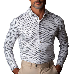 Men's Business Slim Fit Long Sleeve Printed Shirt MTA2815C4P
