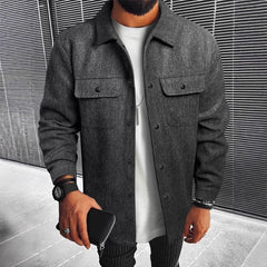 Stylish Men's Brown Jacket With Functional Pockets And Modern Design