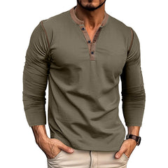 Men's Casual Henley Long Sleeve T-Shirt - Stylish and Comfortable for Everyday Wear