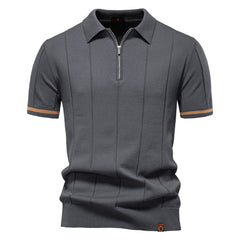Men's Business Casual Woolen Polo Shirt Lapel Knitted Polo Shirt Short-sleeved