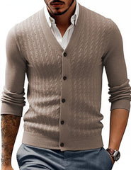 Men's Stylish Cable Knit Cardigan Sweater - Perfect for Casual and Formal Wear