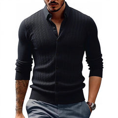 Men's Stylish Cable Knit Cardigan Sweater - Perfect for Casual and Formal Wear