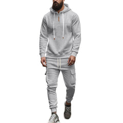 Men's Loose Sports Hooded Sweatshirt And Sports Pants Set 40057919Y
