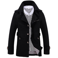Men's Cotton Trench Coat: Mid-Length, Casual Autumn Outerwear