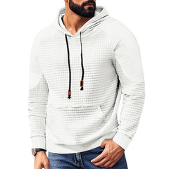 Quilted Hoodie for Men - Stylish and Comfortable Pullover with Pouch Pocket