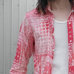 Men's Vintage Casual Perris Print Lapel Long Sleeve Shirt MTA3142C3TO