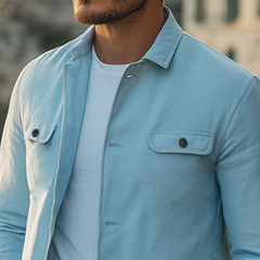 Men's Spring Retro Casual Lapel Multi-Pocket Cotton And Linen Jacket MTA2007C0K