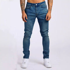 Slim Fit Denim Jeans With Stylish Tattoo Design For Men