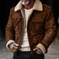 Stylish Aviator Jacket with Faux Fur Collar for Men - Perfect for Winter and Casual Outfits