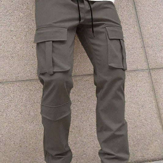 Men's Solid Color Casual Multi-Pocket Cargo Pants MTA0303D7X