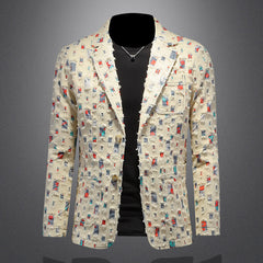 Stylish Embroidered Blazer for Men - Perfect for Spring and Fall Occasions