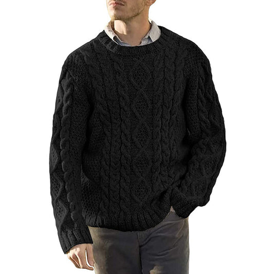 Men's Cable Knit Sweater - Classic Fit for Casual and Formal Wear