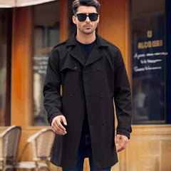 Stylish Double-Breasted Trench Coat for Men - Perfect for Urban Explorers