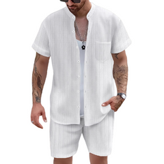 Men's Casual Resort Short Sleeve Shorts Two-piece Set MTA0739D3X
