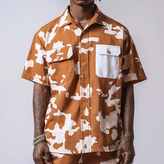 Men's Contrast Print Short Sleeve Casual Shirt MTA2431C5P