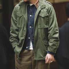 Military-Style Utility Jacket for Men - Perfect for Casual and Outdoor Adventures