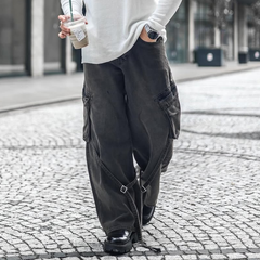 Men's Fashion Washed Loose Multi-pocket Jeans MTA0192D4Z