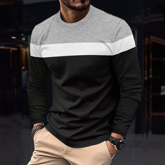 Stylish Long Sleeve T-Shirt with Striped Design for Men