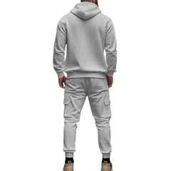 Men's Loose Sports Hooded Sweatshirt And Sports Pants Set 40057919Y