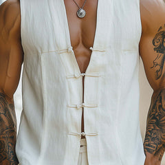 Men's Chinese Style Buttoned Simple Vest MTA2187C3P
