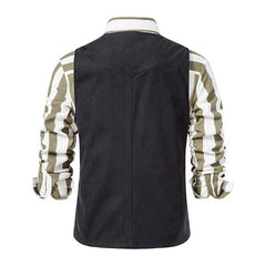 Men's Vintage Slim V Neck Single Breasted Vest 49764843M (Shirt Excluded)