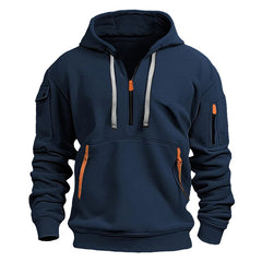 Men's Casual Hoodie With Reflective Stripes - Perfect For Outdoor Activities And Everyday Wear