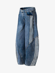 American High Street RO Style Heavy Washed Scimitar Wide-leg Jeans